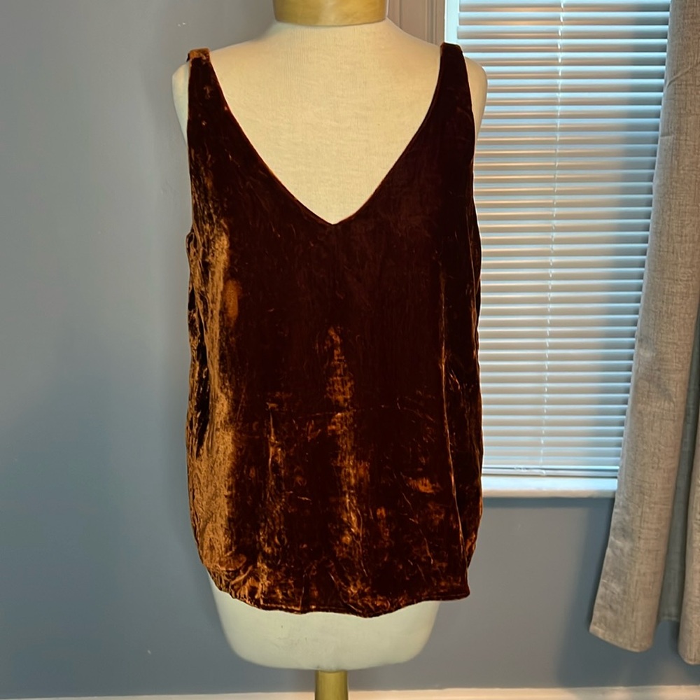 LOFT Velvet Tank Top in Deep Copper